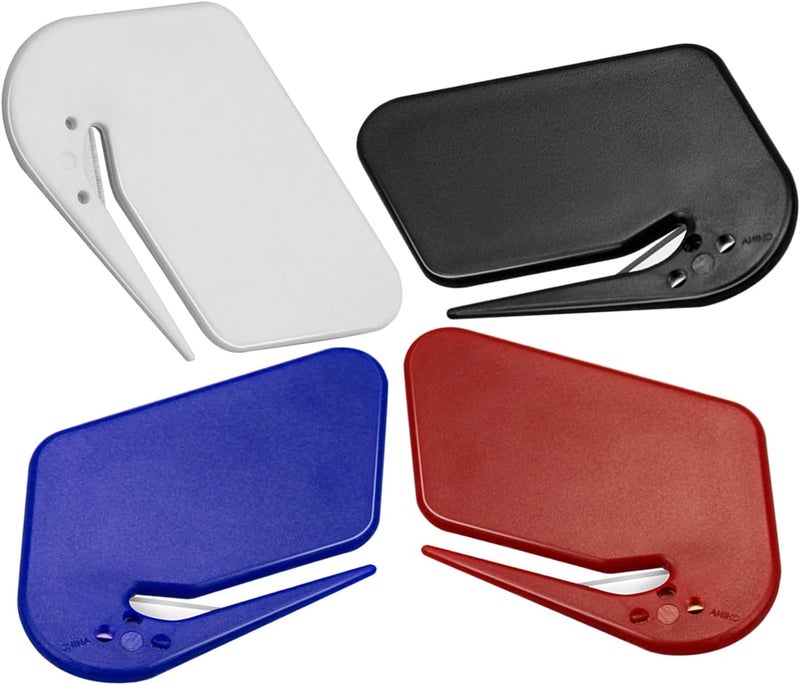 Arbootjin Letter Opener Envelope Slitter 4 Pack Letter Openers Plastic with Blade Envelope Opener Mail Opener for Envelope,Package,Paper Cut,Safe Letter Opener - Image 1